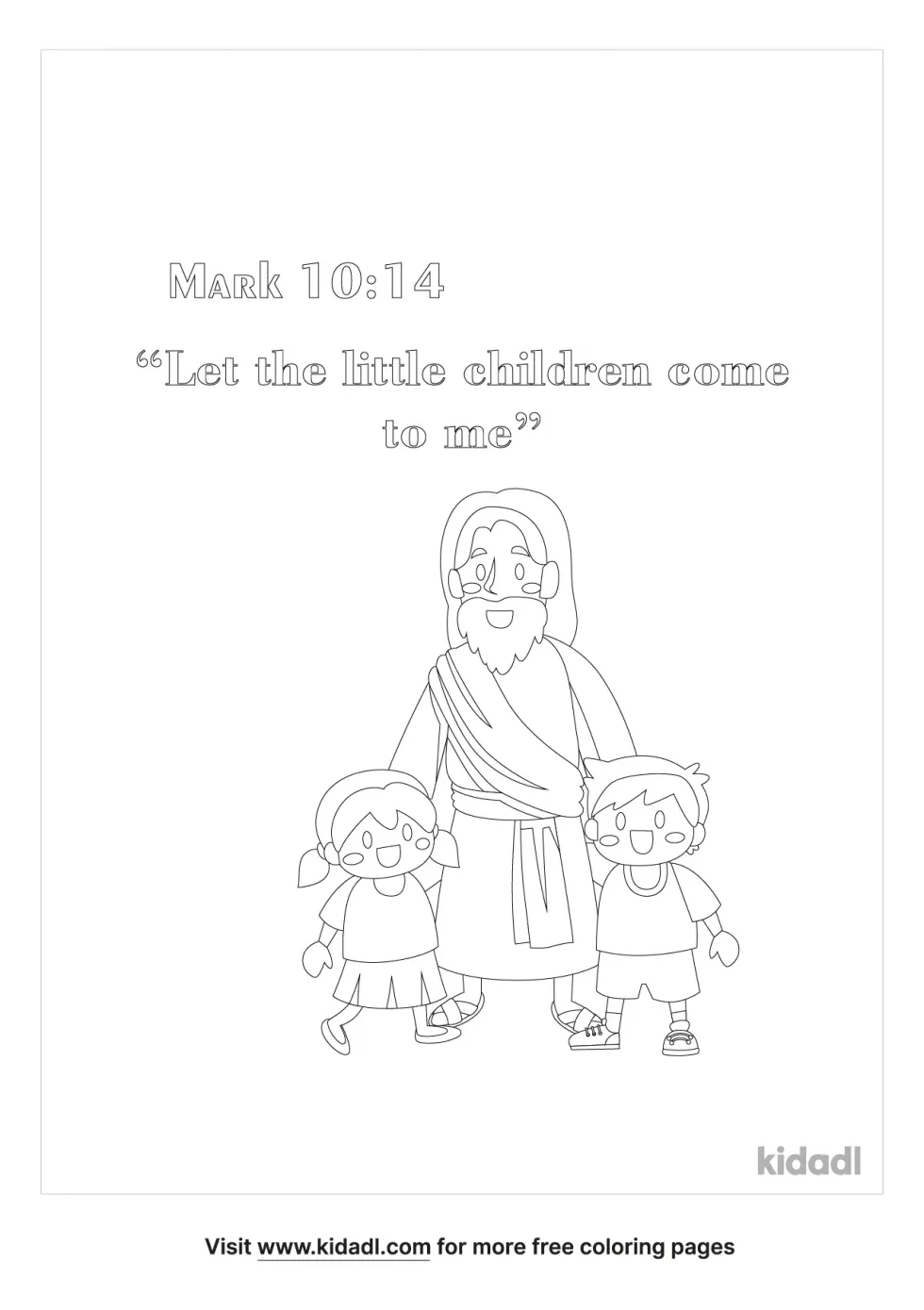 Mark 10:14 Coloring Page