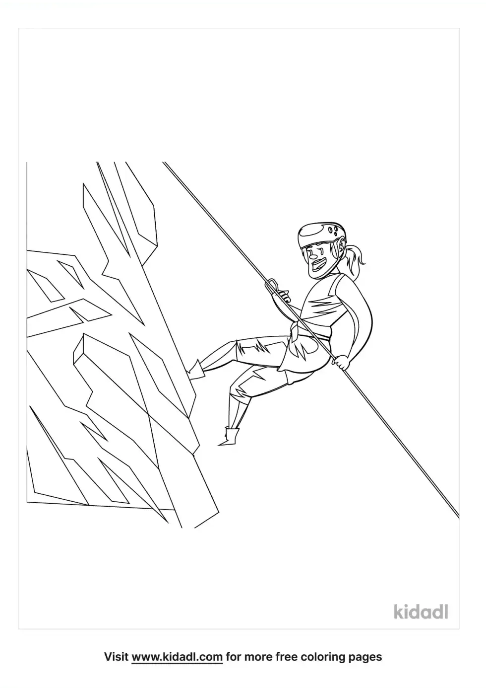 Cartoon Mountain Climbers Coloring Page