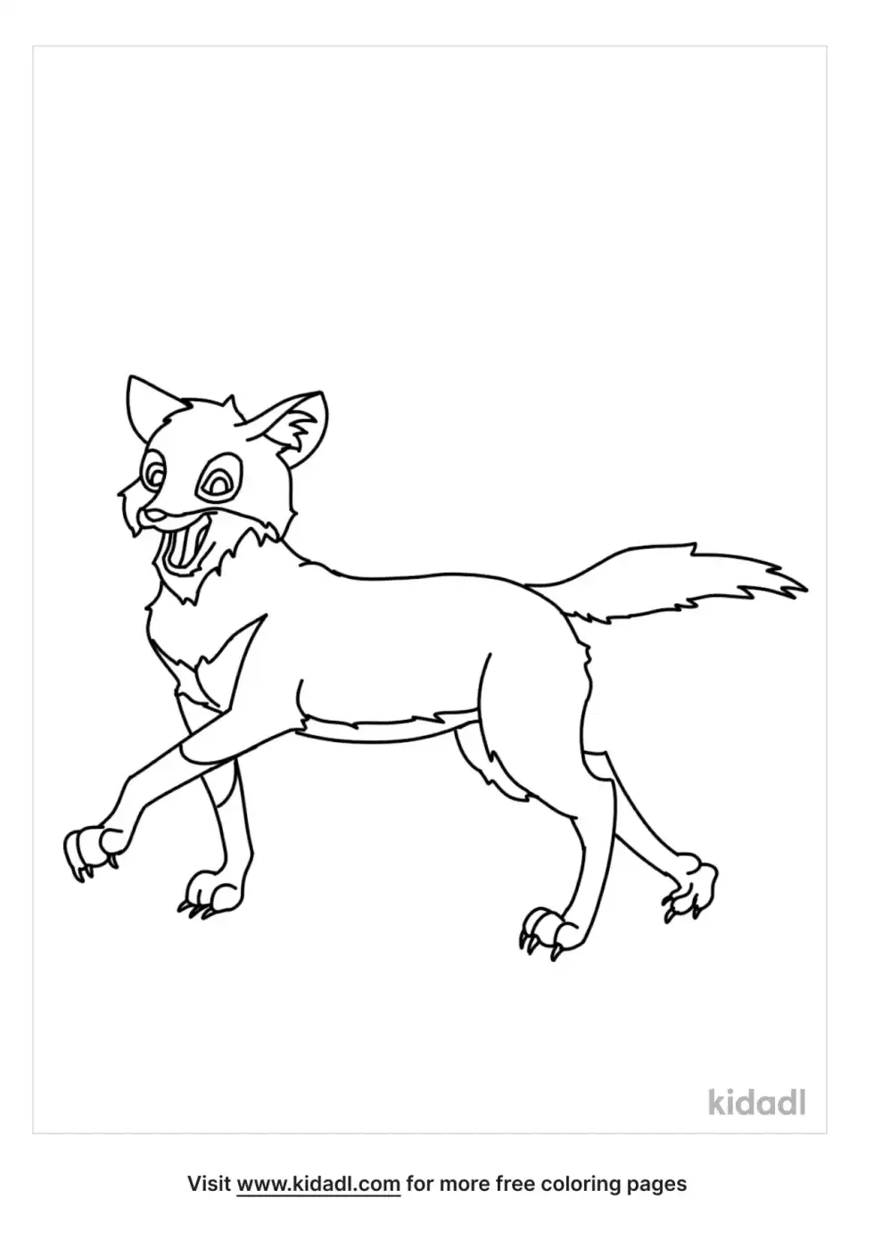 Ethiopian Wolf Coloring Page