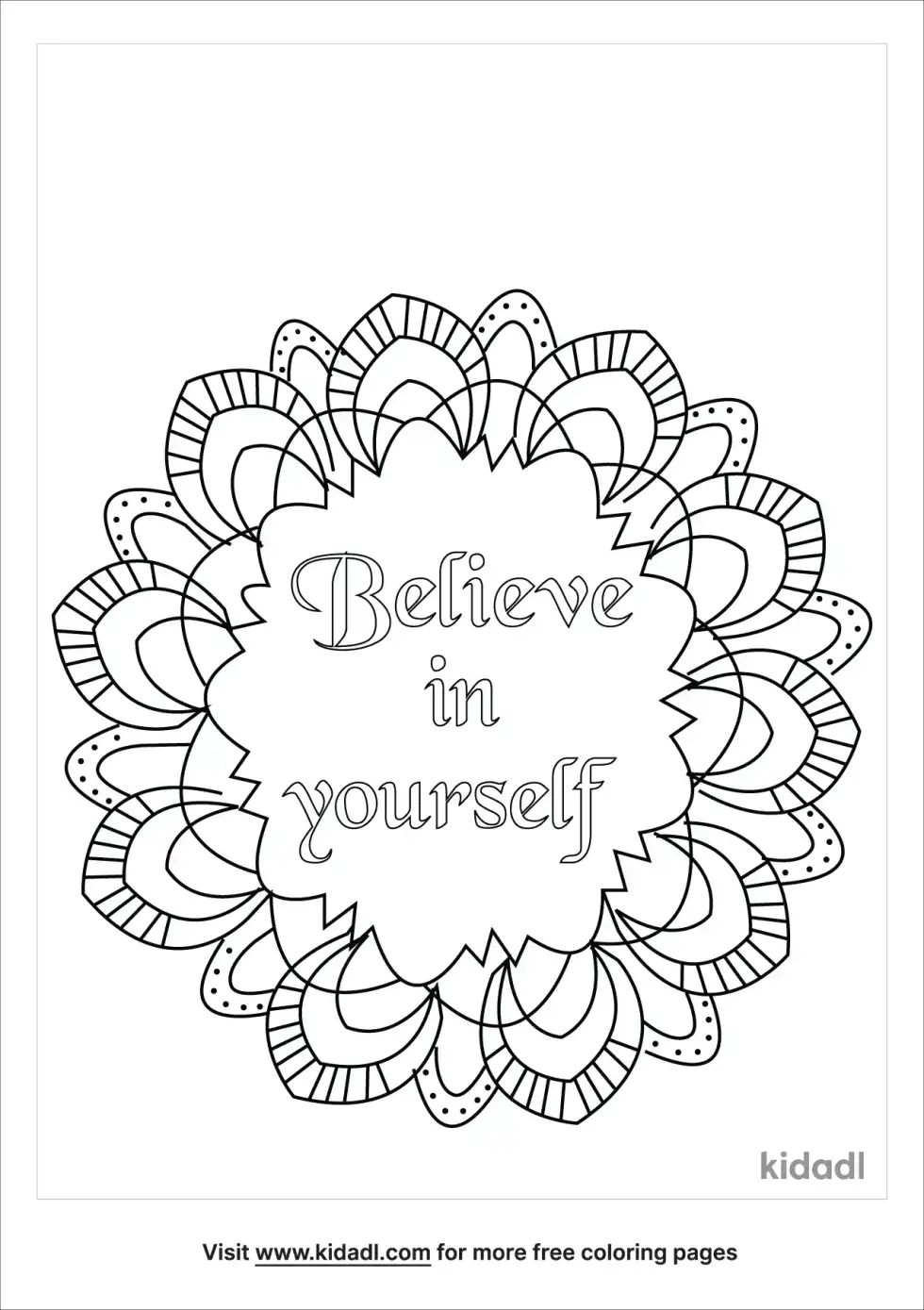 Inspirational Mandala Coloring Page