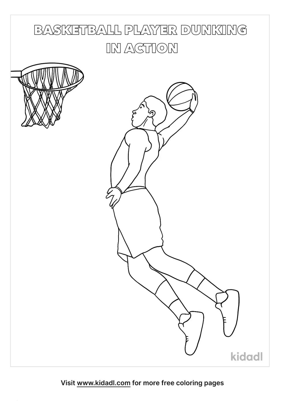 Basketball Player Dunking Coloring Page