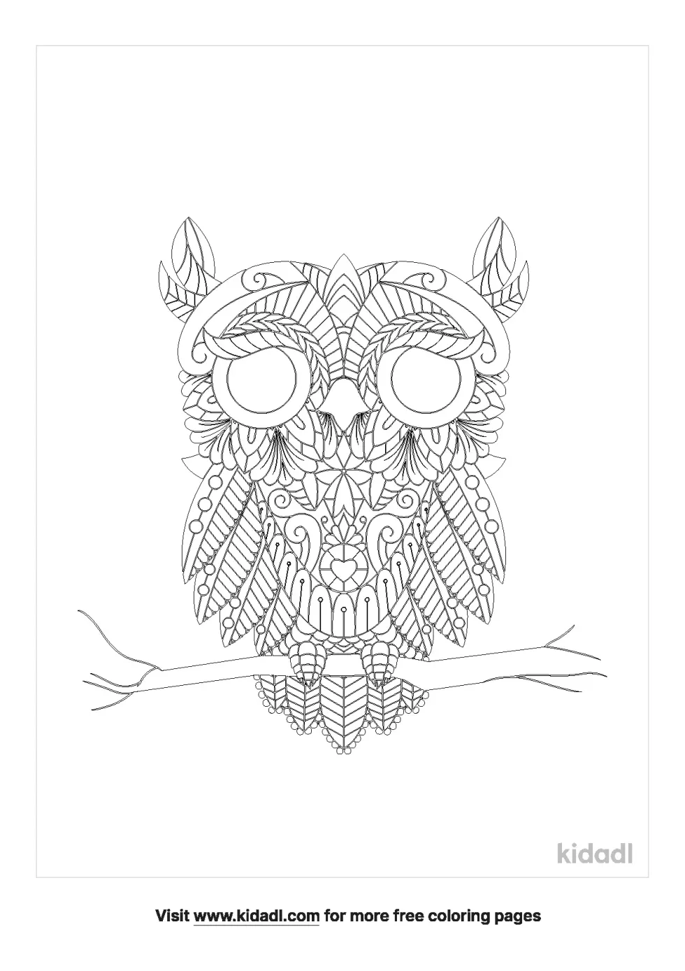 Abstract Owl Coloring Page
