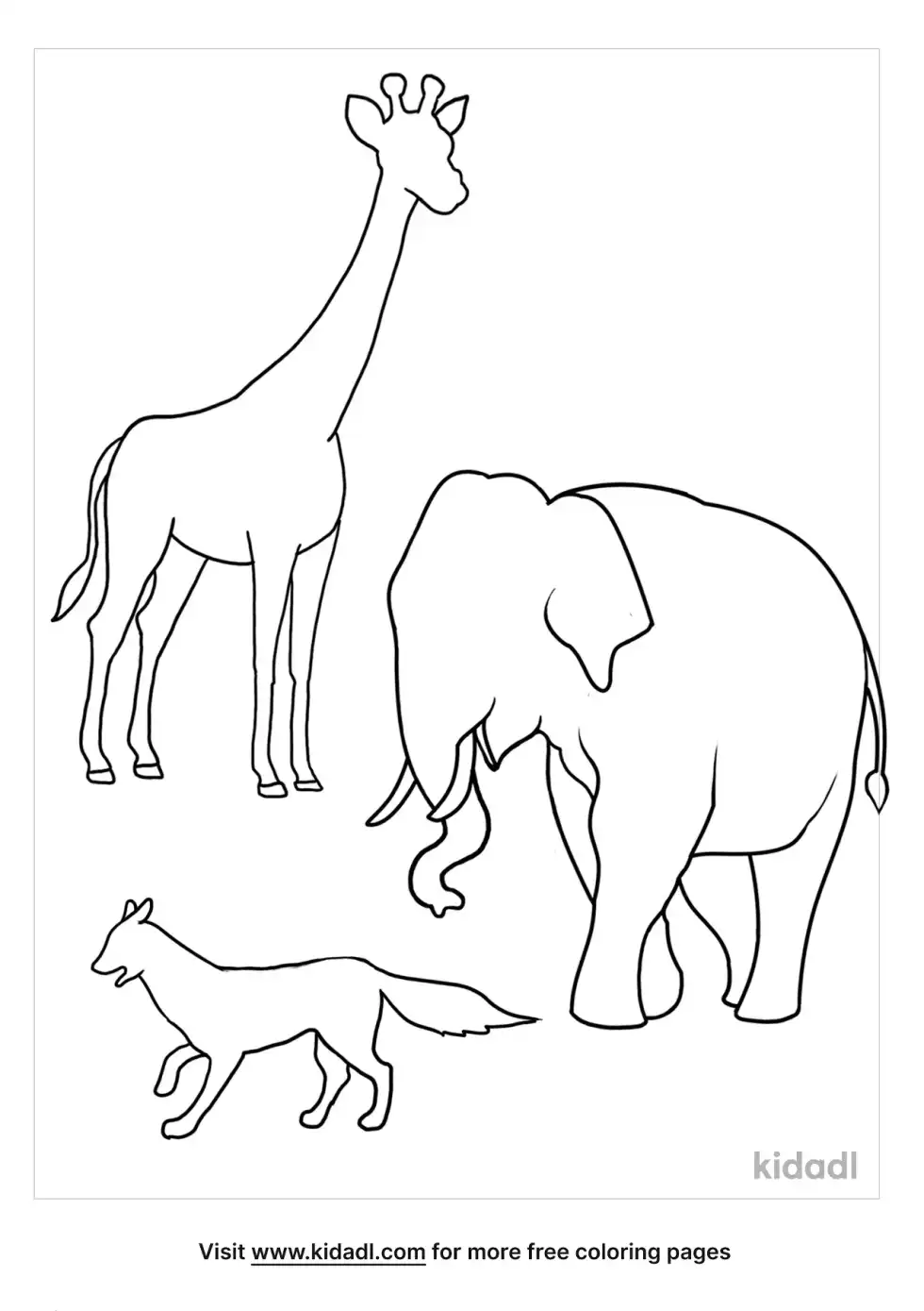 Jungle Animals Coloring Page