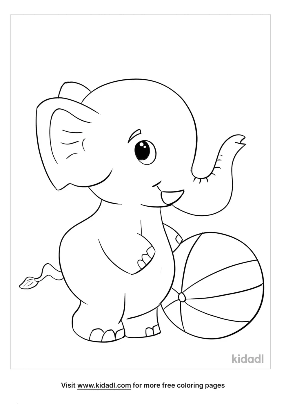 Elephant For Preschoolers Coloring Page