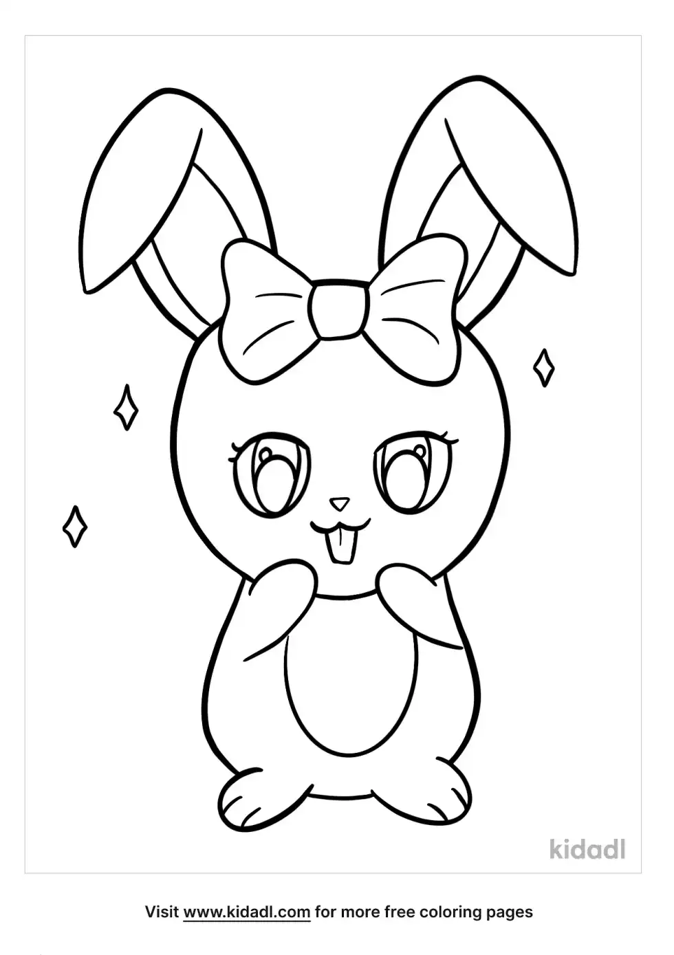 Cute Anime Bunny Coloring Page