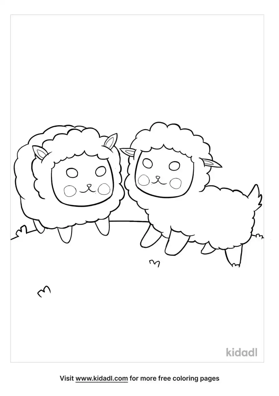 Two Sheeps Coloring Page