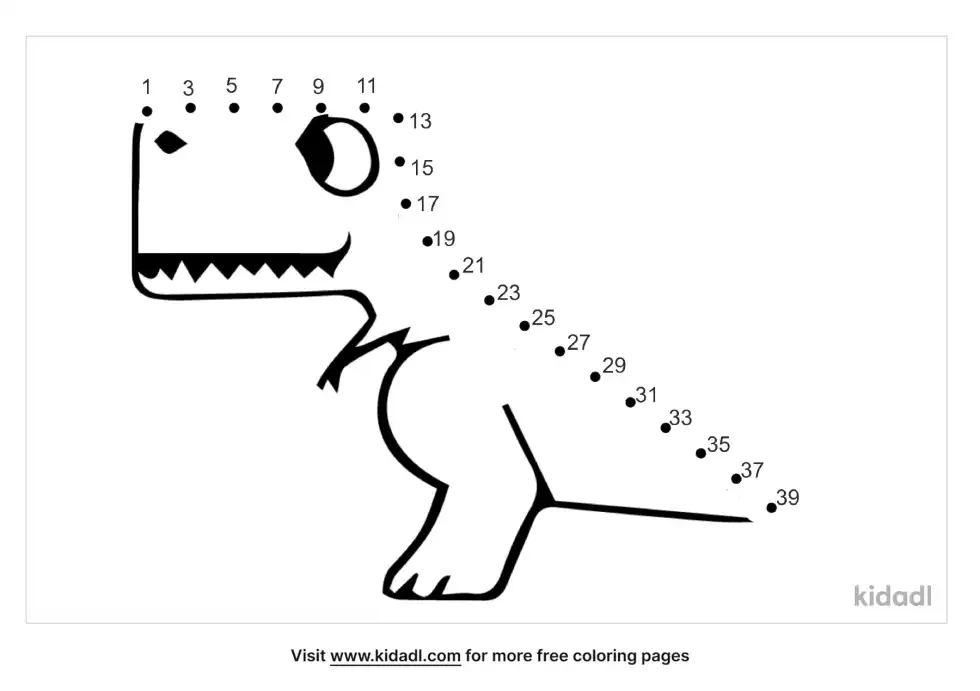 Dinosaur Odd Numbers Dot To Dot (Easy)