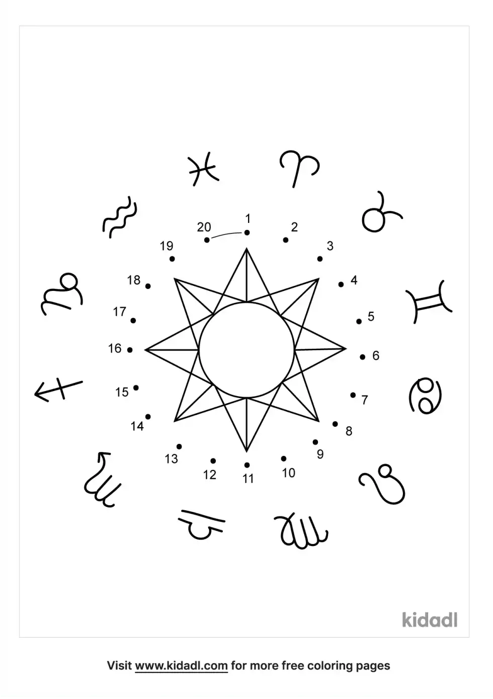 Zodiac Constellation Dot To Dot (Easy)