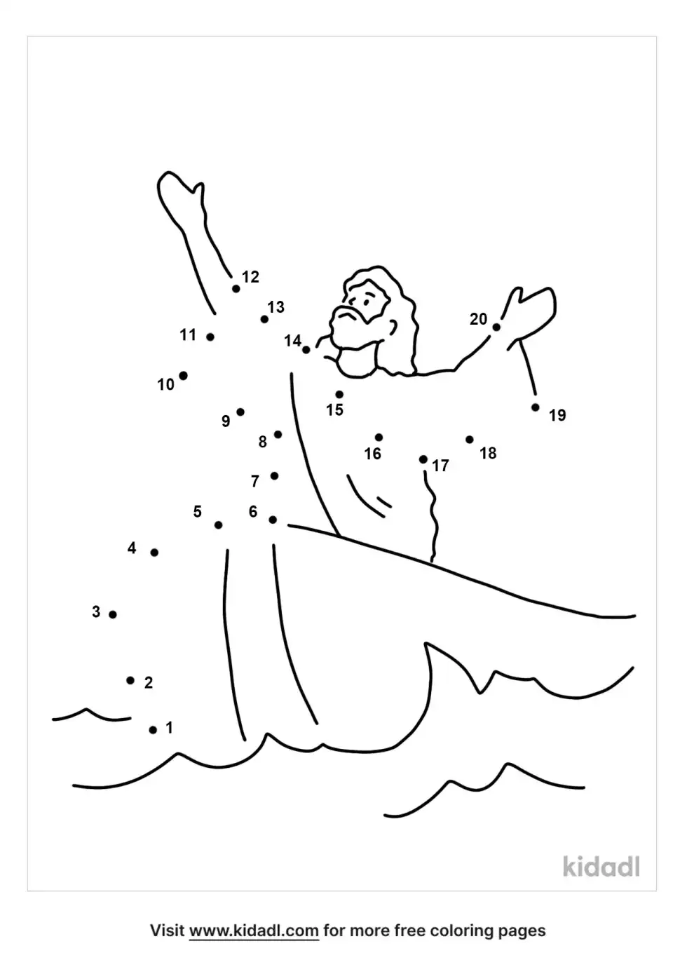 Jesus Calms A Storm Dot To Dot (Easy)