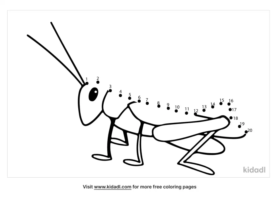 Baby Grasshopper Dot To Dot (Easy)