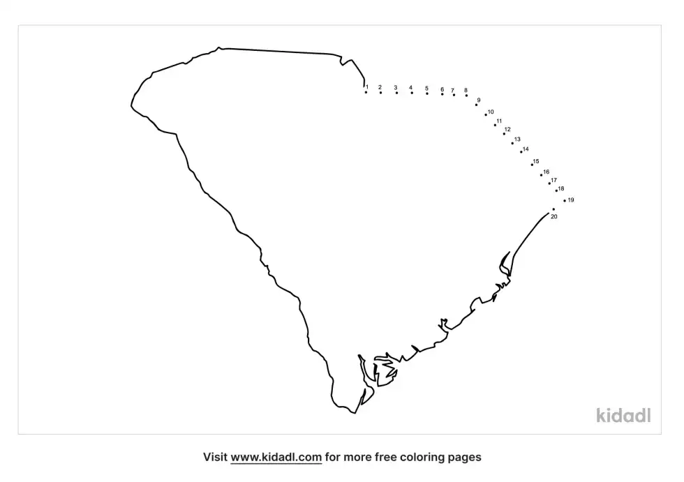 South Carolina Dot To Dot (Easy)