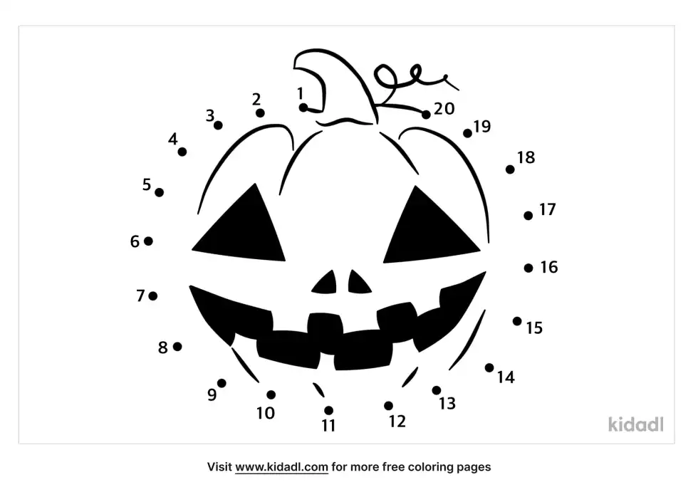 Halloween Pumpkin Dot To Dot (Easy)