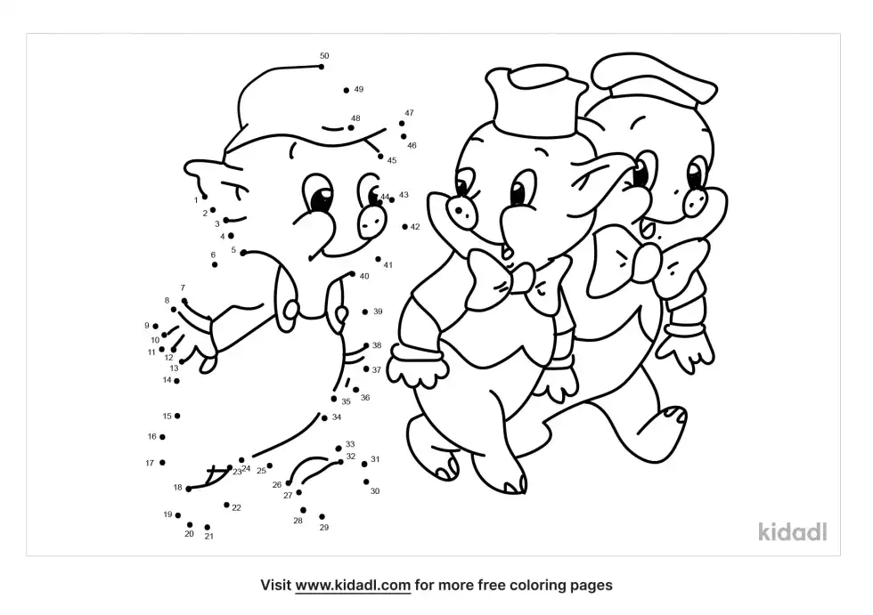3 Little Pigs Dot To Dot (Medium)
