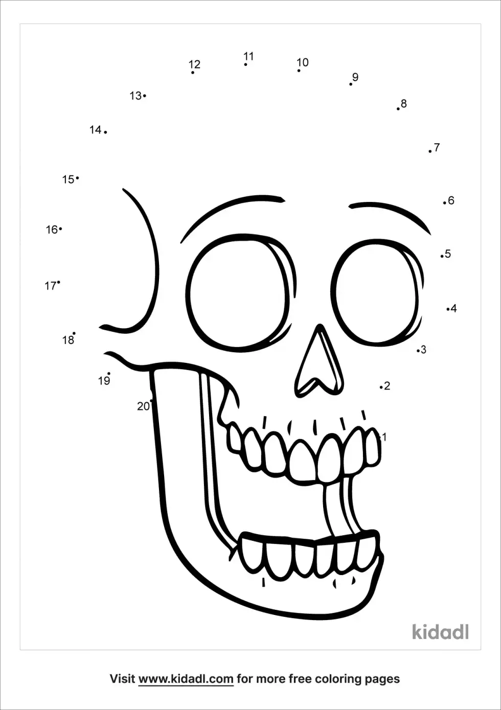 Halloween Skull Dot To Dot (Easy)