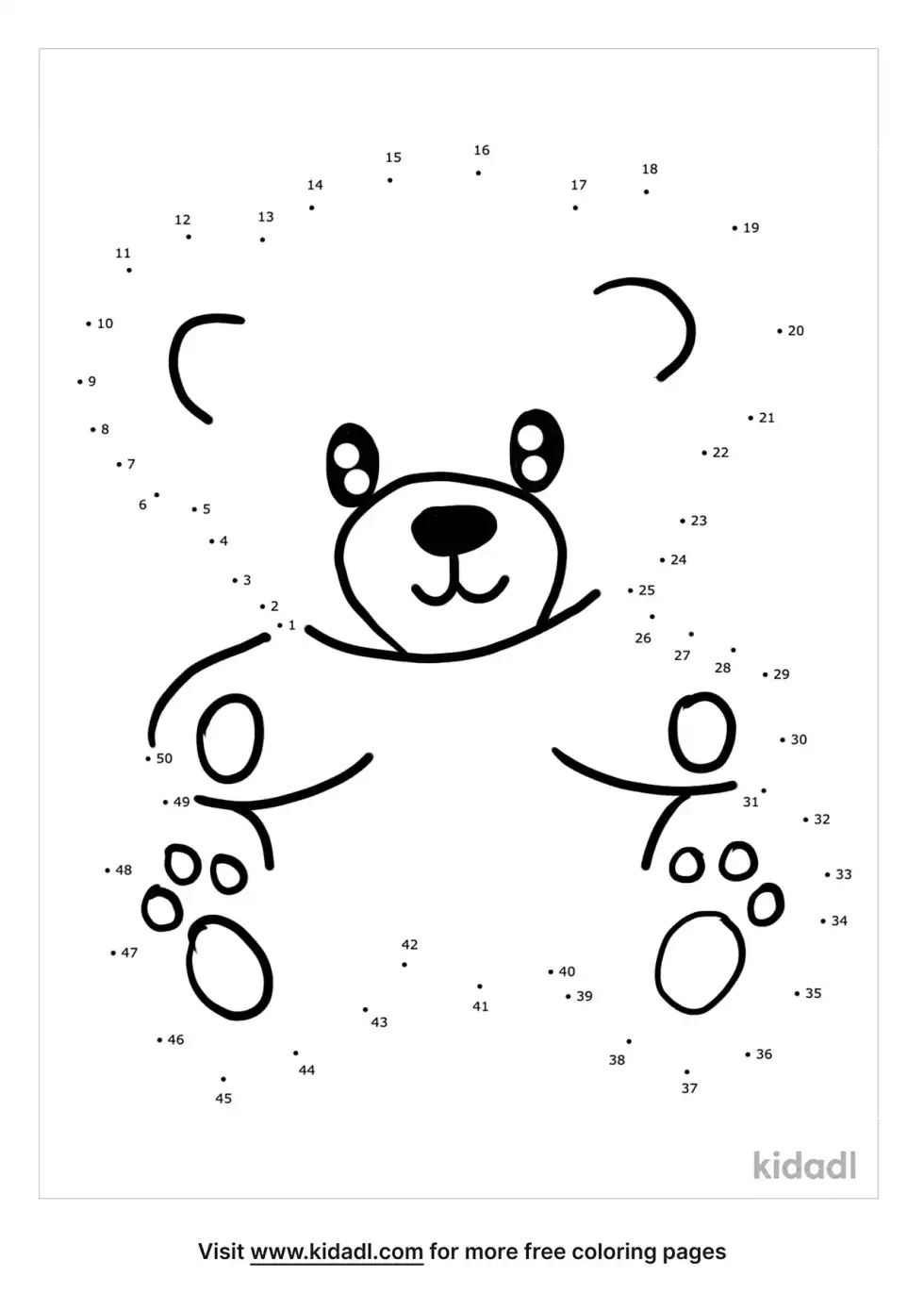Teddy Bear Dot To Dot (Medium)
