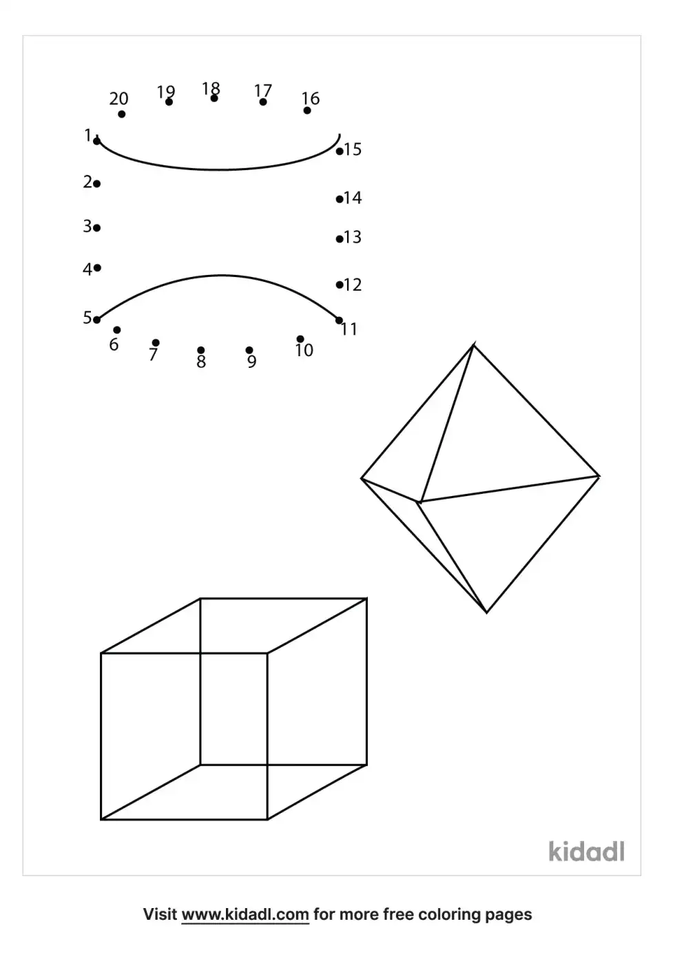 3D Shapes Dot To Dot (Easy)