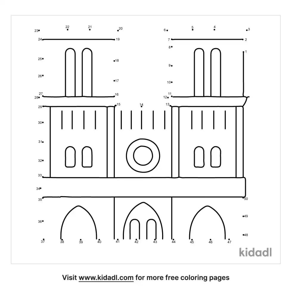 Notre Dame Cathedral Dot To Dot (Medium)