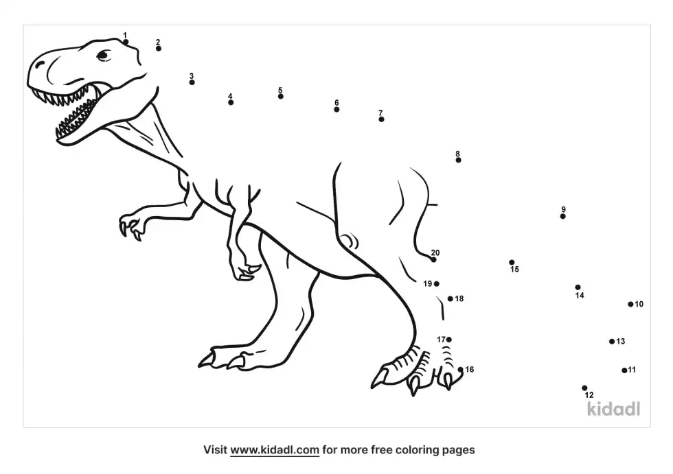 Tyrannosaurus Rex Dot To Dot (Easy)