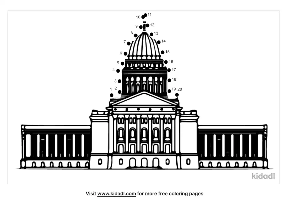Wisconsin Capitol Dot To Dot (Easy)