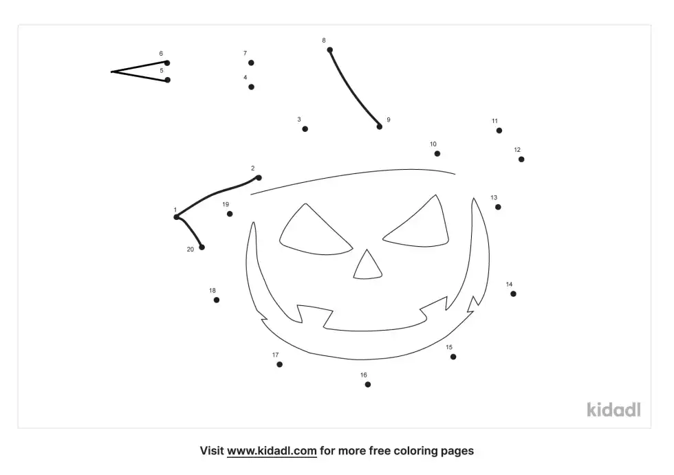 Happy Jack O'lantern Dot To Dot (Easy)