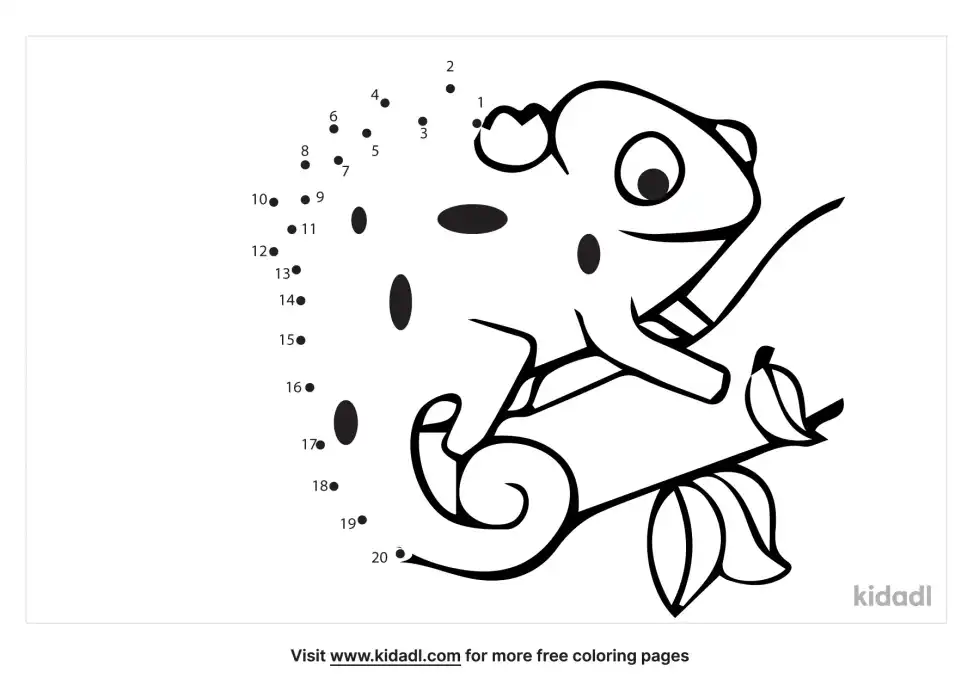 Chameleon In Forest Dot To Dot (Easy)