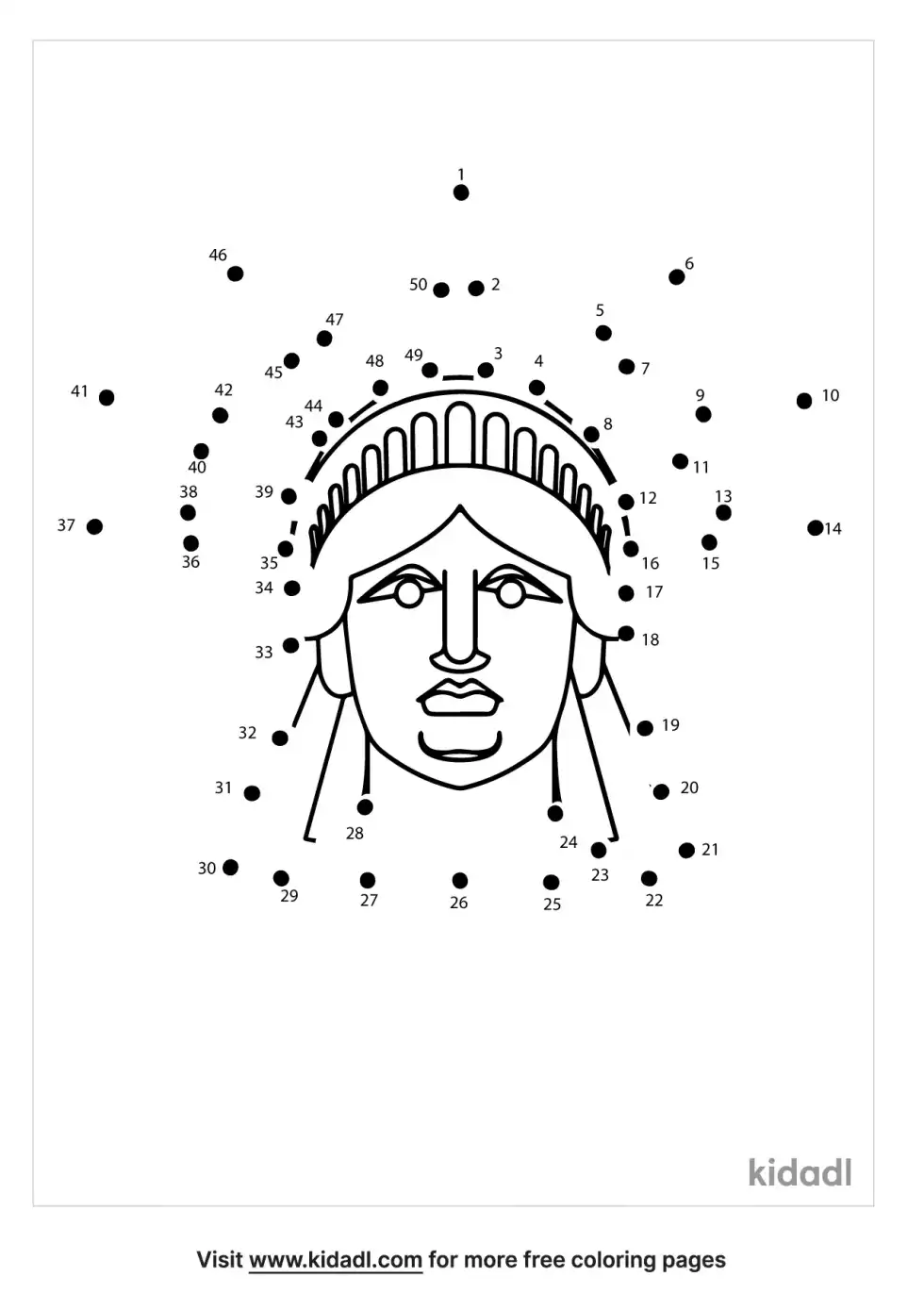 Statue Of Liberty Dot To Dot (Medium)