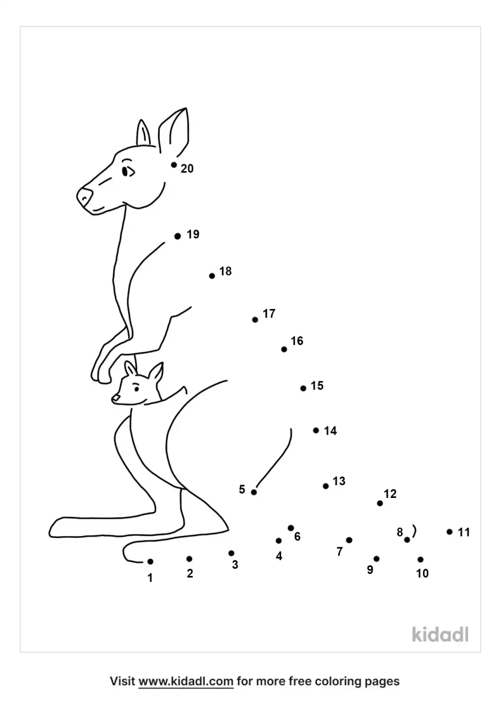 Australian Animals Dot To Dot (Easy)
