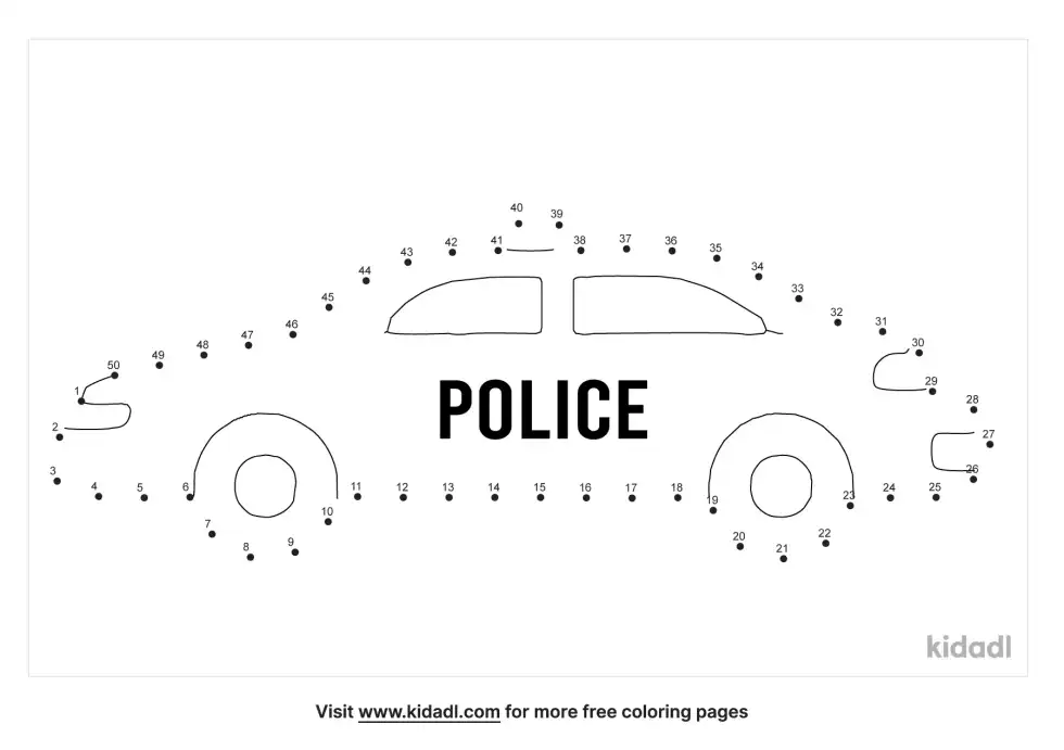 Police Car Dot To Dot (Medium)