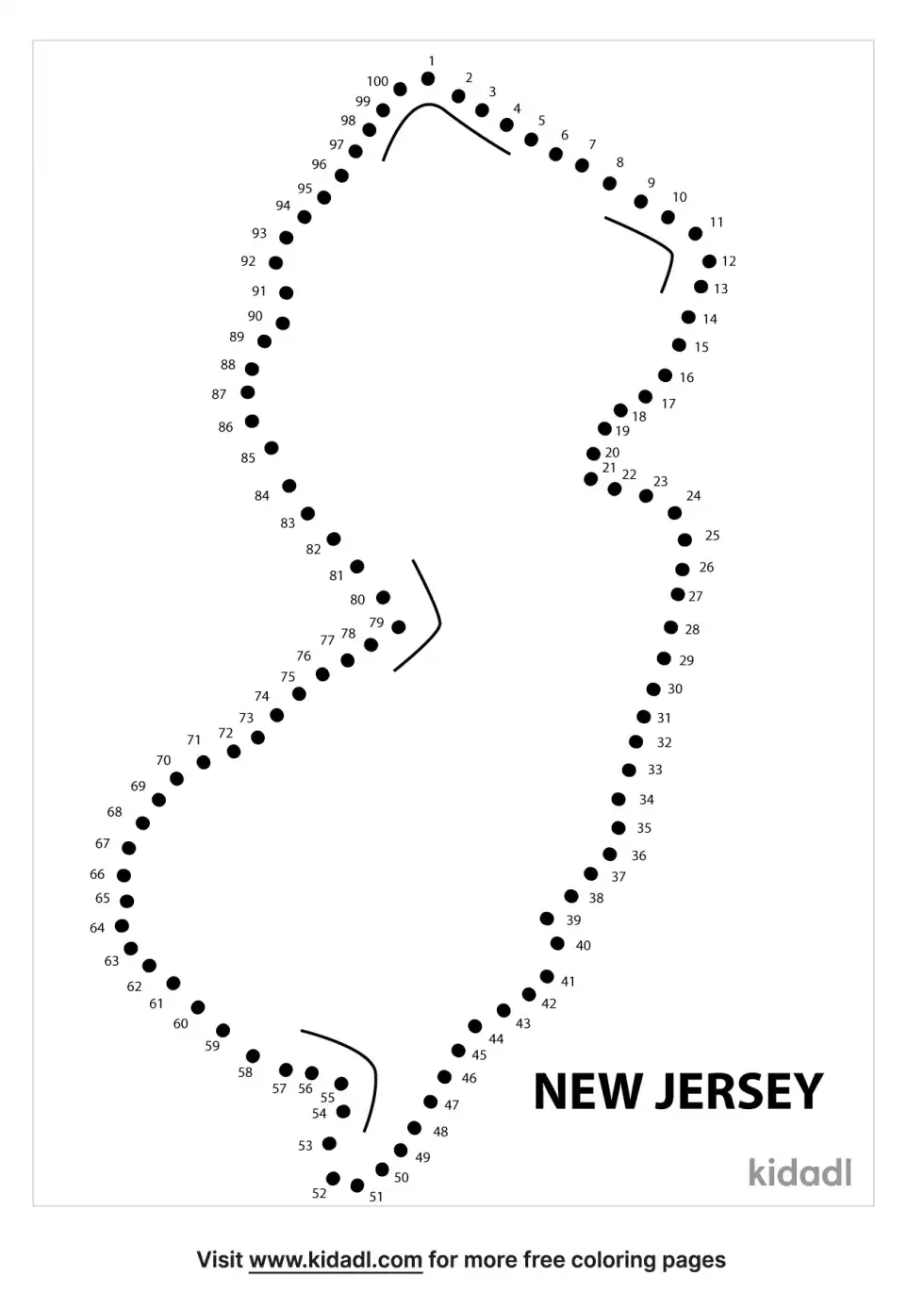 New Jersey Dot To Dot (Hard)