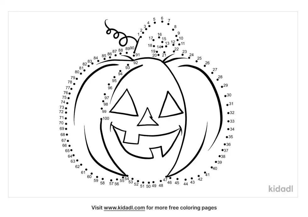 Happy Jack O'lantern Dot To Dot (Hard)