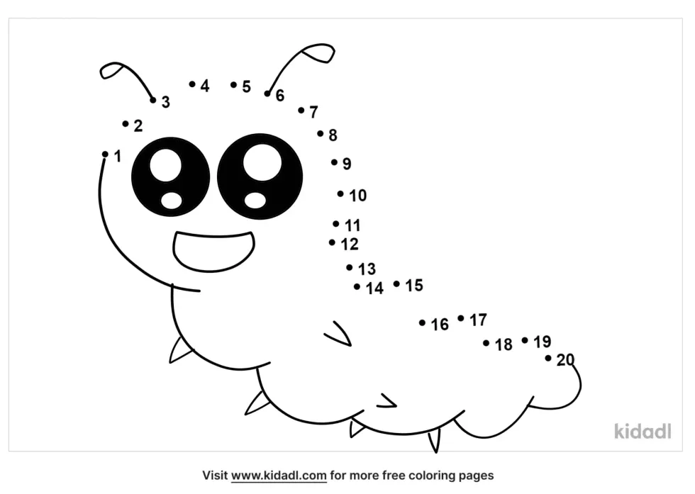 Caterpillar Dot To Dot (Easy) | Kidadl