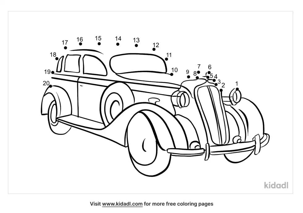 Vintage Car Dot To Dot (Easy)