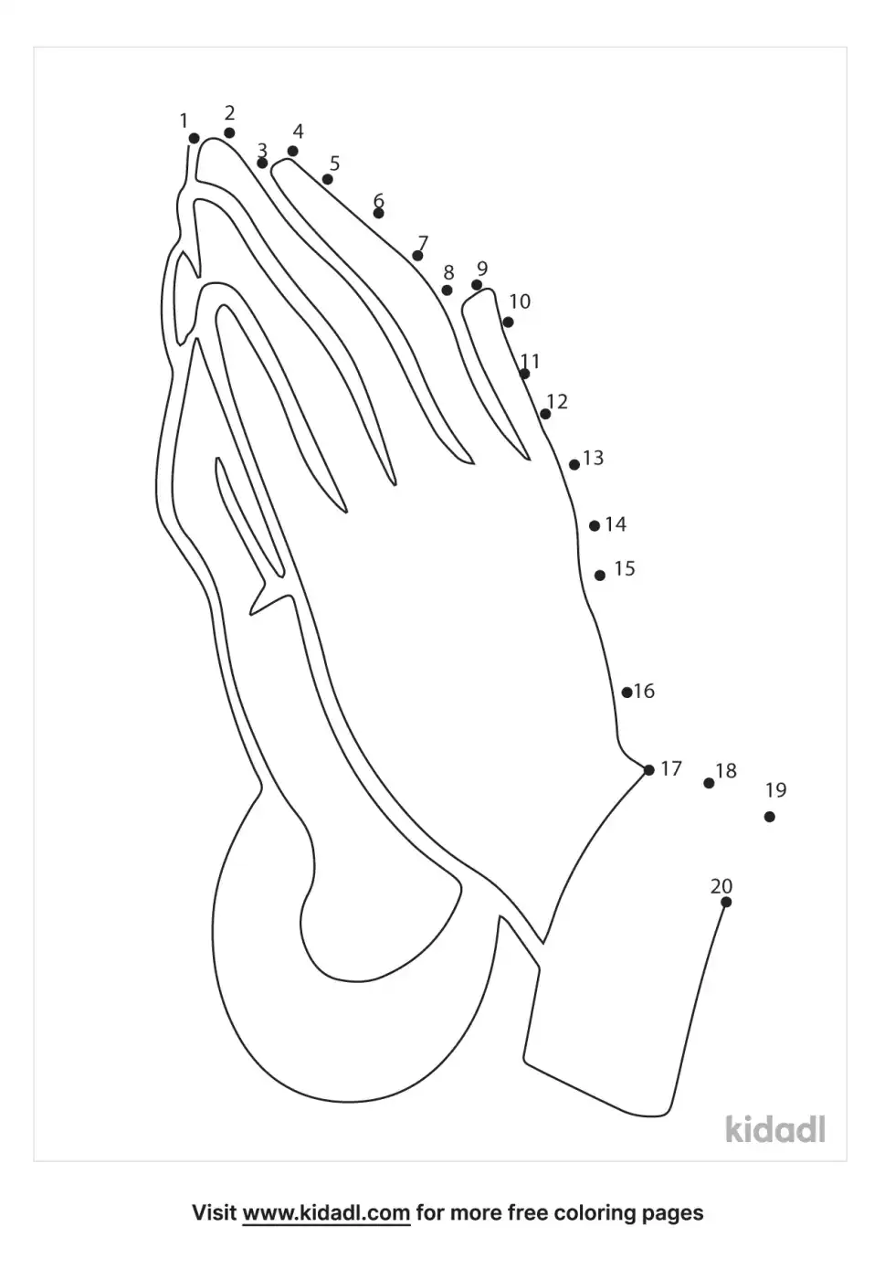 Bible Praying Hands Dot To Dot (Easy)