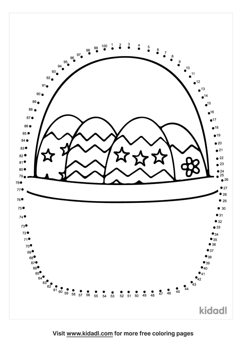Easter Basket Dot To Dot (Hard)