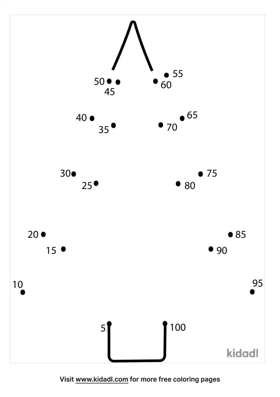 Christmas Count By 5s Dot To Dot (Easy)
