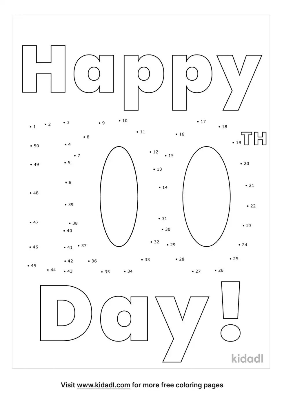 100th Day Dot To Dot (Medium)