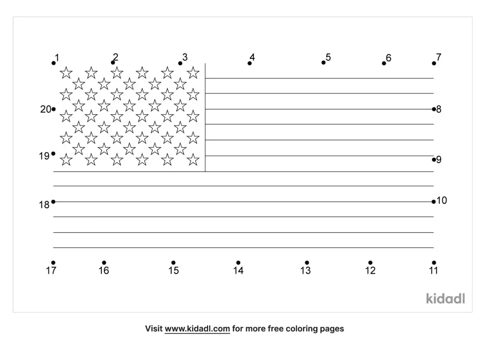 American Flag Dot To Dot (Easy)