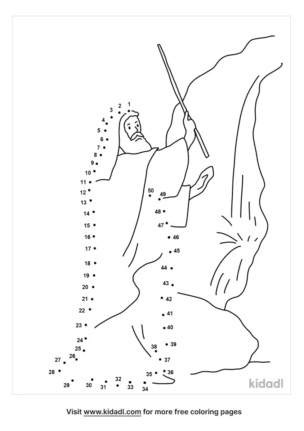 Moses Struck Rock Dot To Dot (Medium)