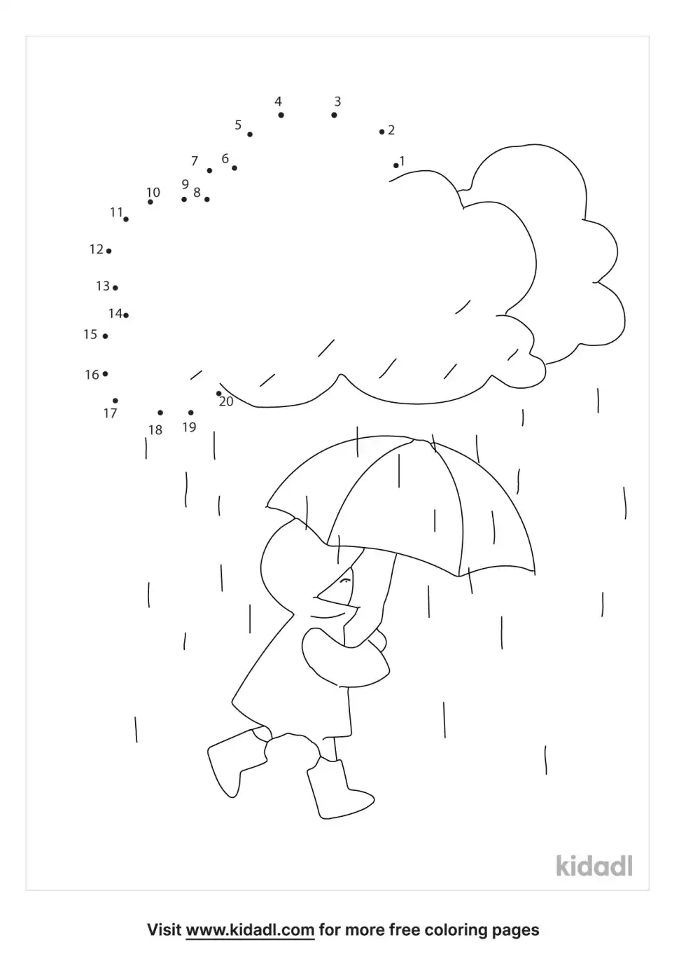 Rainy Day Dot To Dot (Easy)