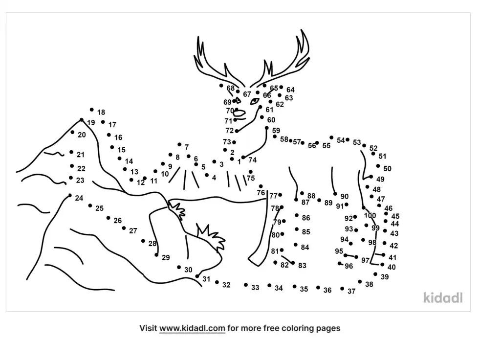 Mountain Deer Dot To Dot (Hard)