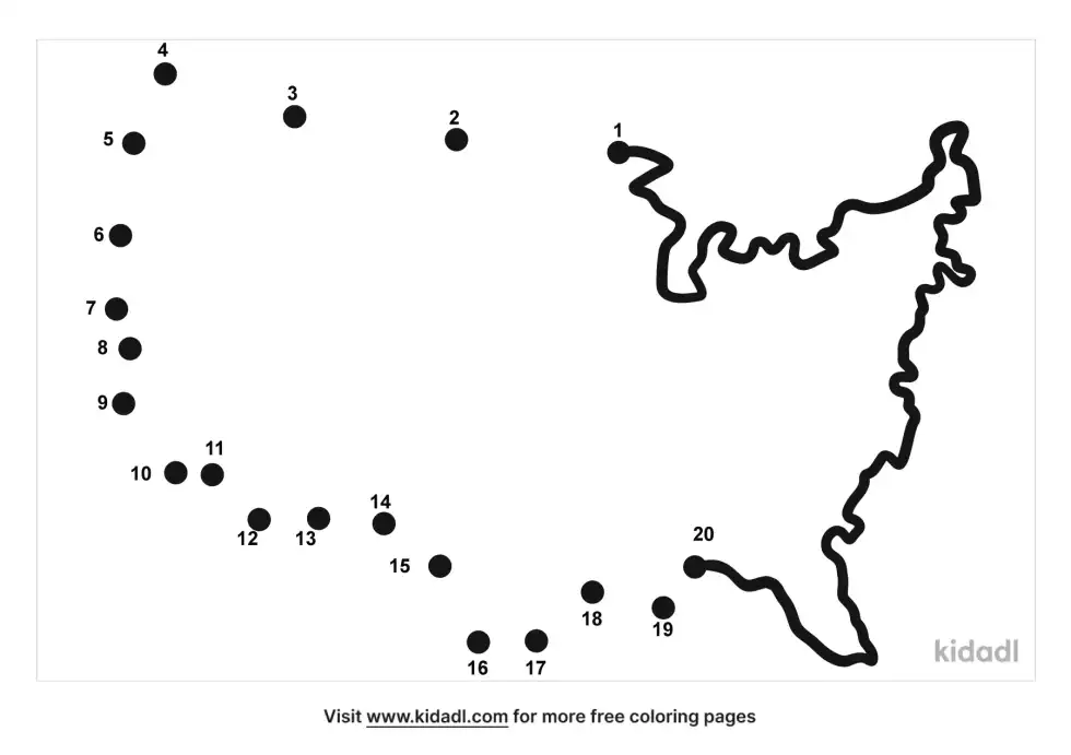 United States Map Dot To Dot (Easy)