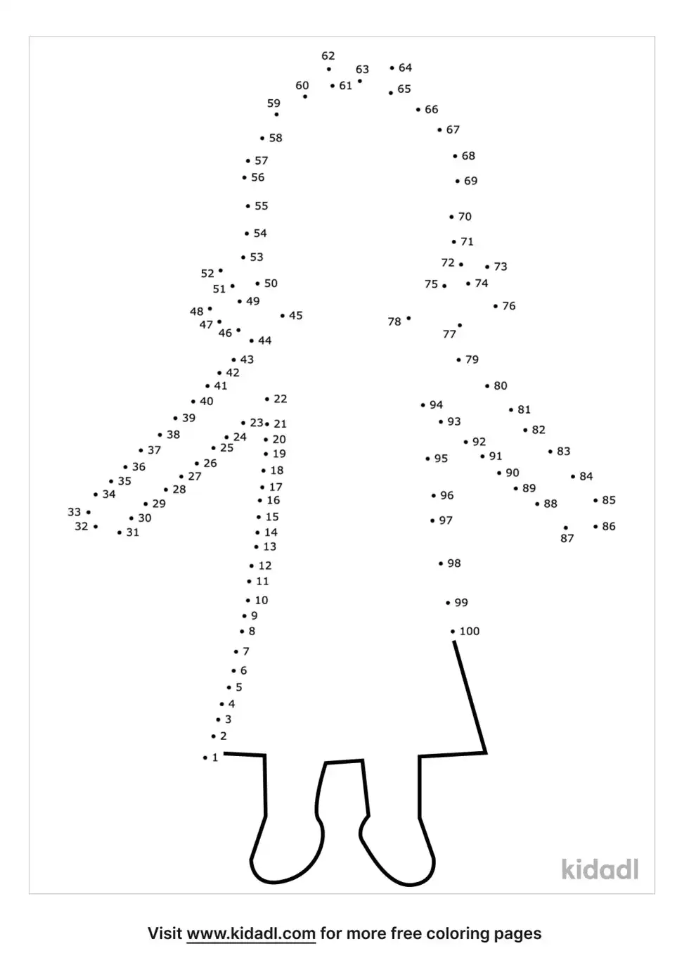 Outline Of Paper Doll Dot To Dot (Hard)