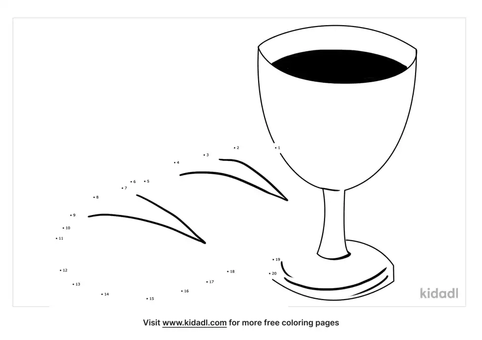 Chalice And Bread Dot To Dot (Easy)