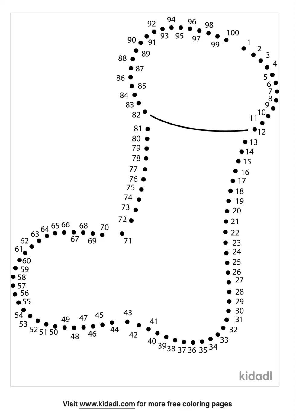 Christmas Stocking Dot To Dot (Hard)