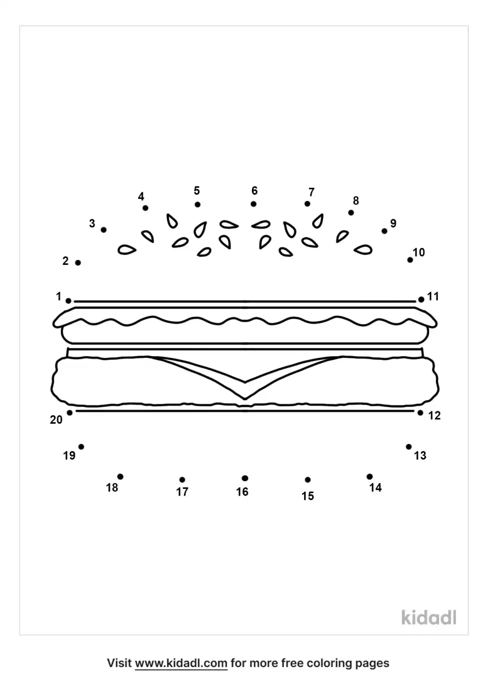 Hamburger Dot To Dot (Easy)