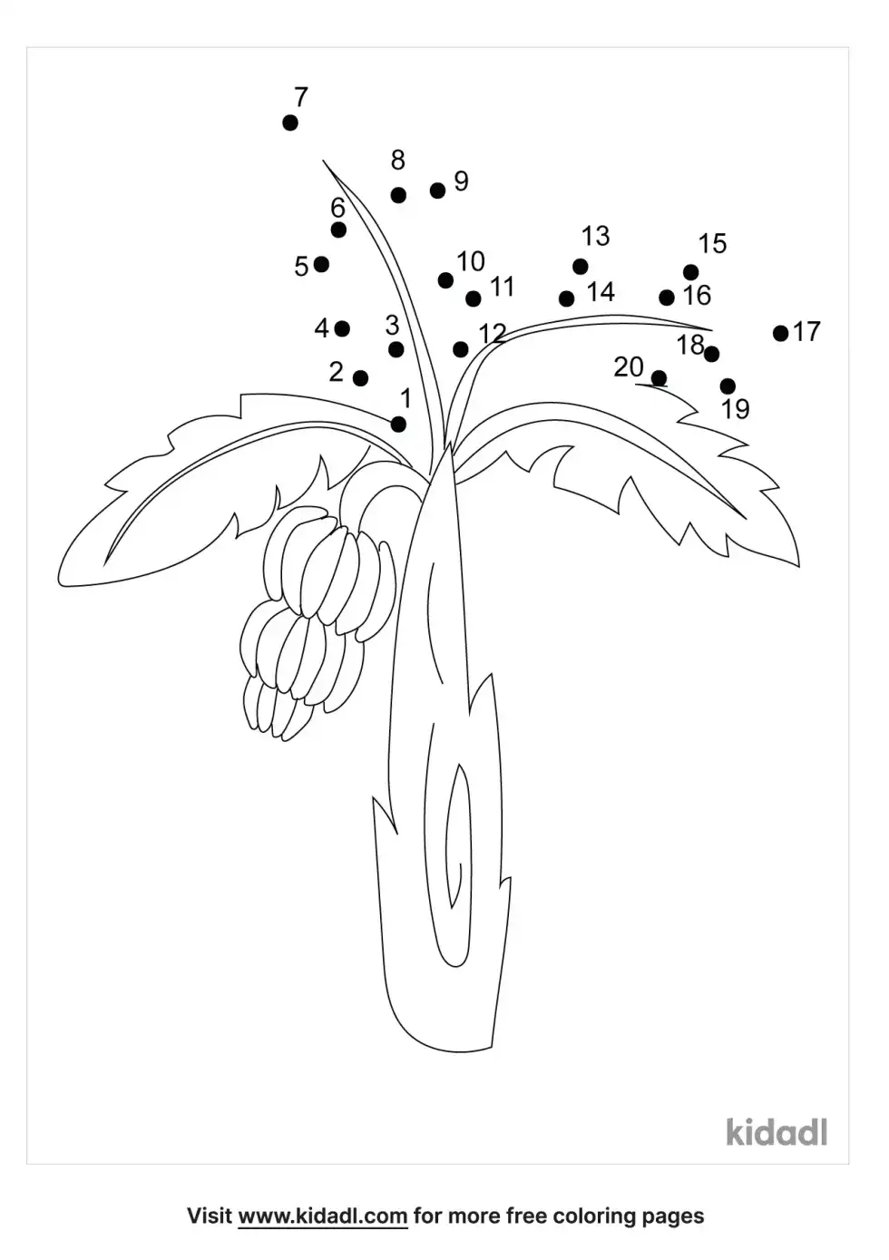 Banana Tree Dot To Dot (Easy)