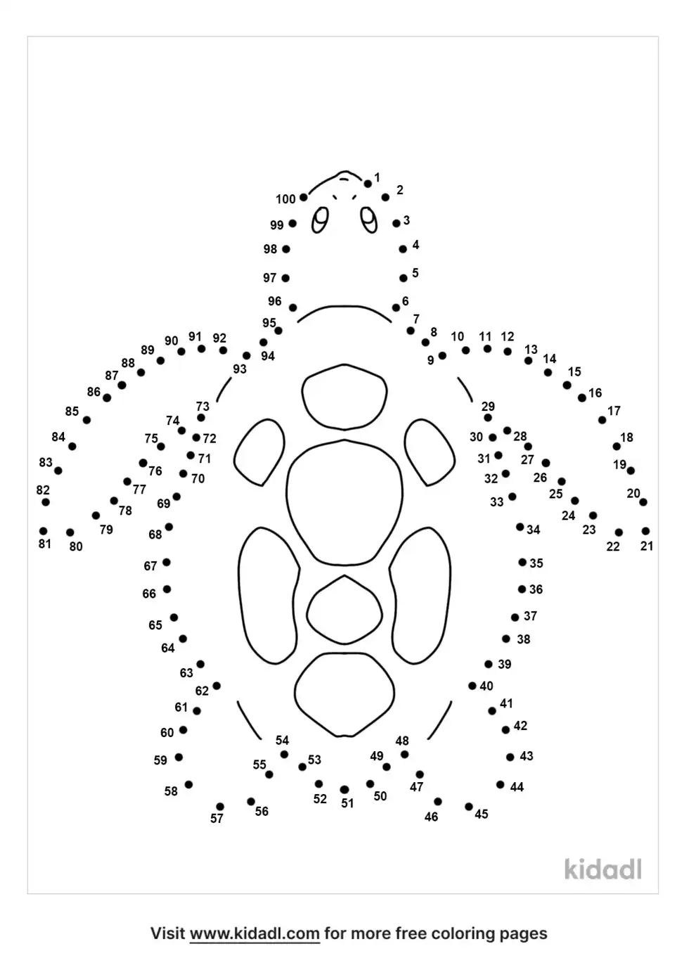 Sea Turtle Dot To Dot (Hard)