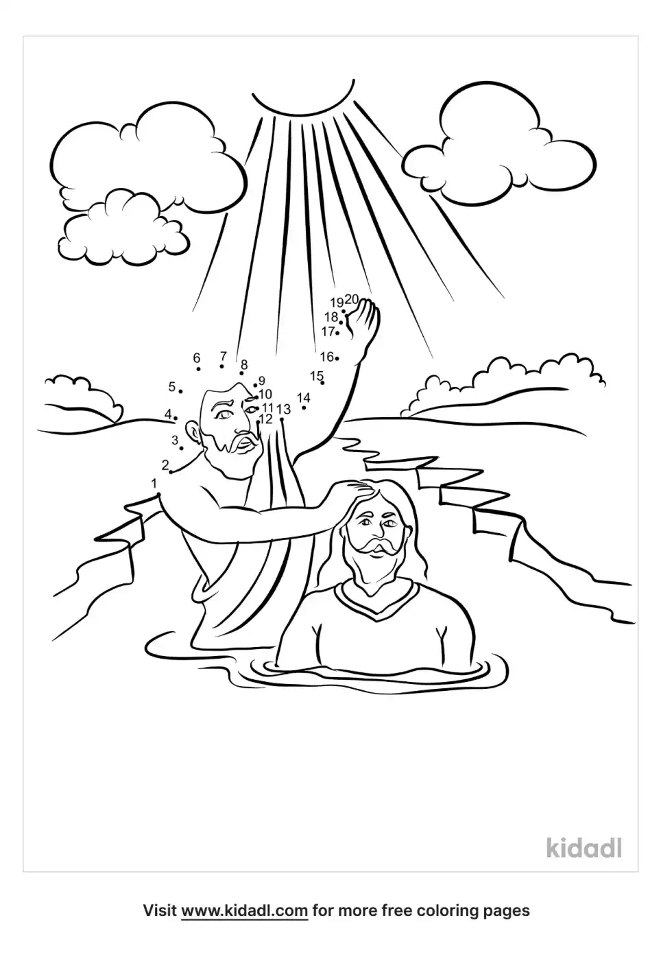 Baptism Of The Lord Dot To Dot (Easy)