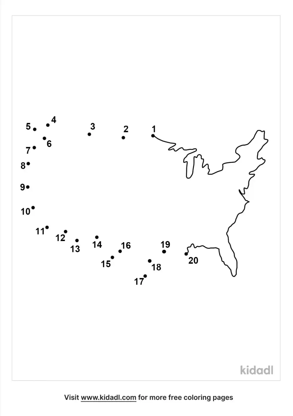 America Dot To Dot (Easy)