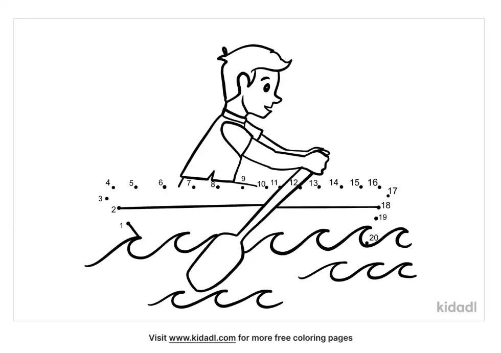 Man On Boat Dot To Dot (Easy)